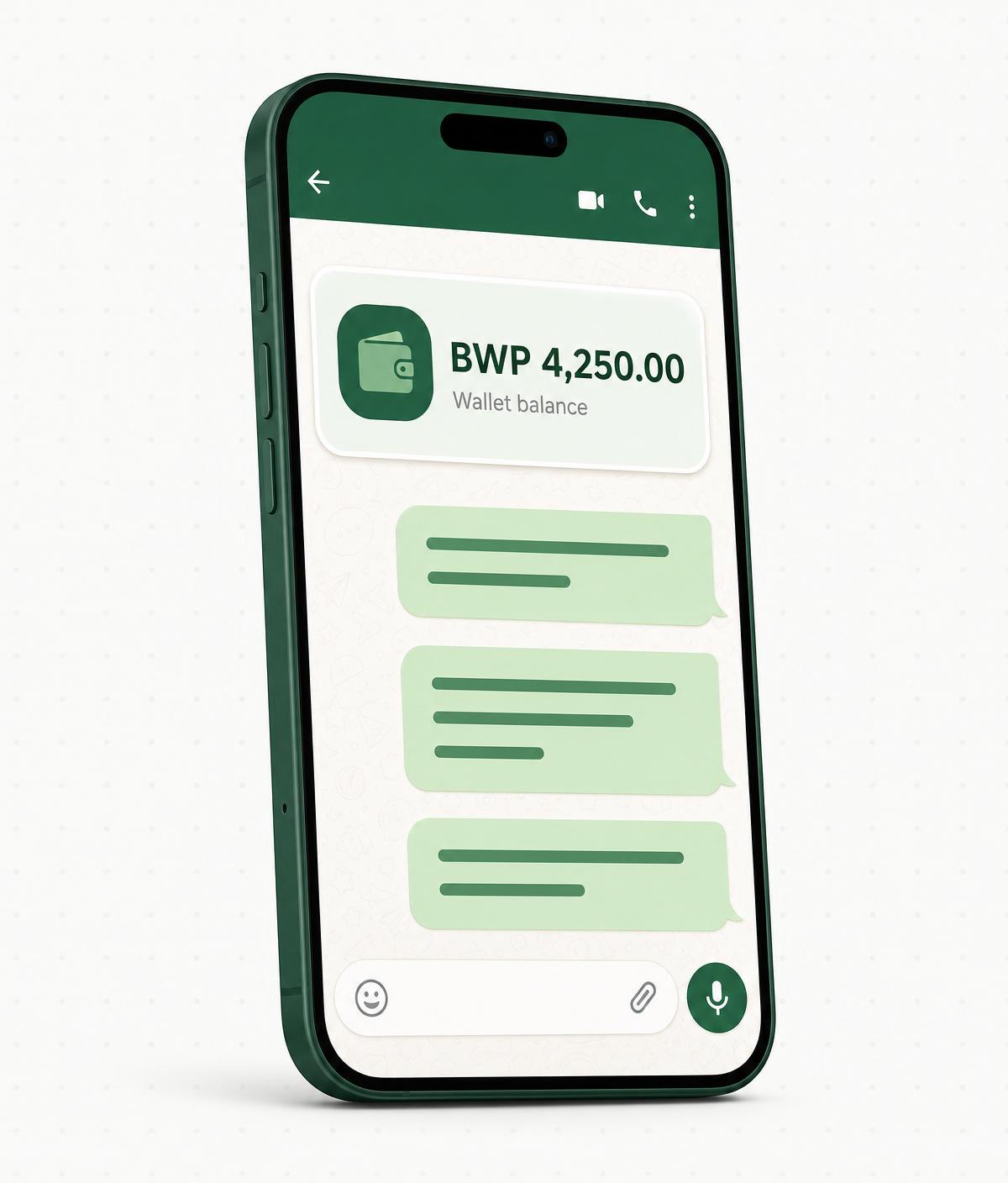 RomelaPula WhatsApp chat showing Balance